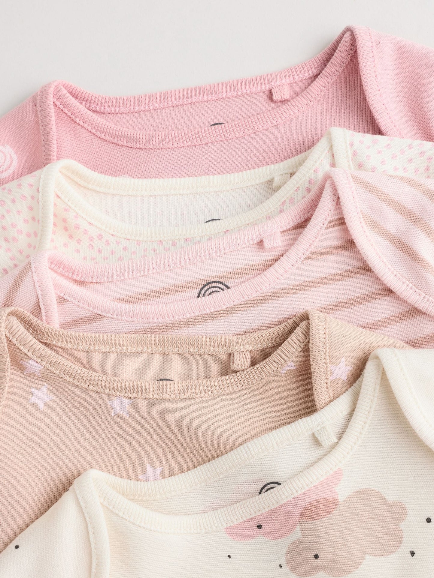 Pink Baby Long Sleeve Bodysuits 5 Pack image 9