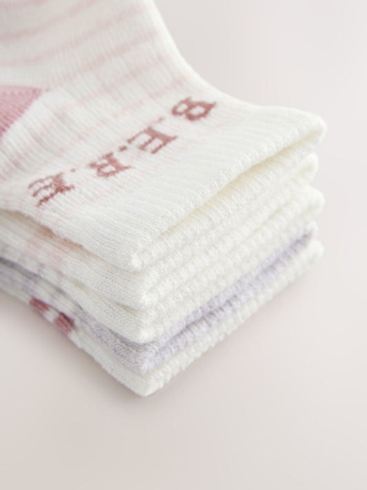 Pink Stripe Baby Socks 5 Pack (0mths-2yrs)