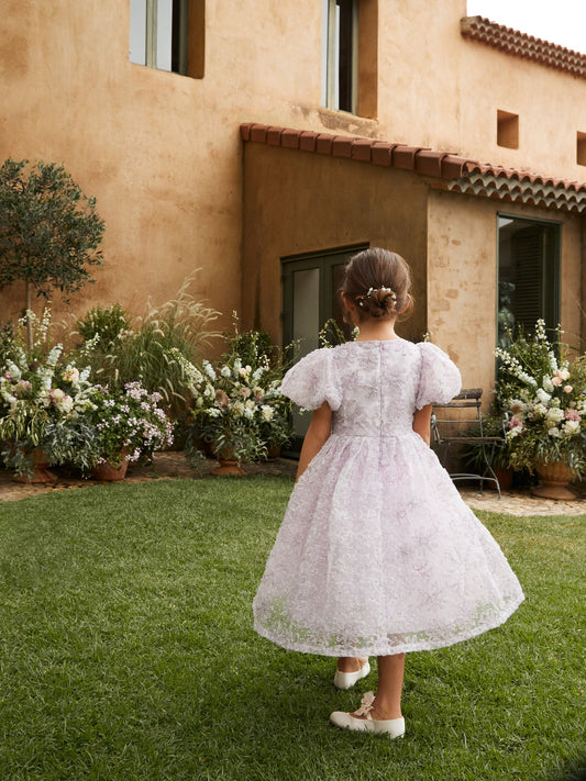 Dsiney Kidz - Angel & Rocket Purple Ines Purple Embellished Puff Sleeve Dress image 2