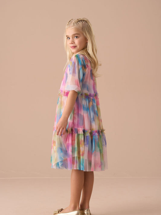 Dsiney Kidz - Angel & Rocket Eleanor Multi Printed Swing Mesh Dress image 2