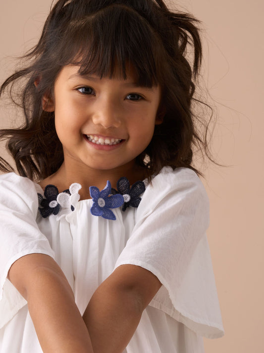 Dsiney Kidz - Angel & Rocket White Coletta Embroidered Swing 100% Cotton Dress image 2