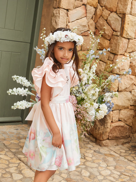 Dsiney Kidz - Angel & Rocket Pink Border Print Emillie Tie Sash Dress image 2