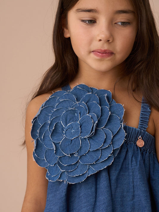 Dsiney Kidz - Angel & Rocket Blue Marnie Denim Corsage Swing Dress image 2