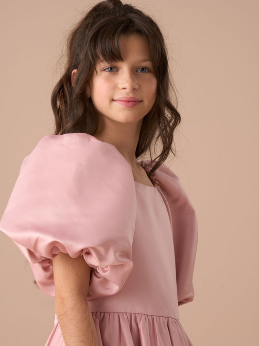 Dsiney Kidz - Angel & Rocket Elle Pink Bubble Hem Satin Dress image 2