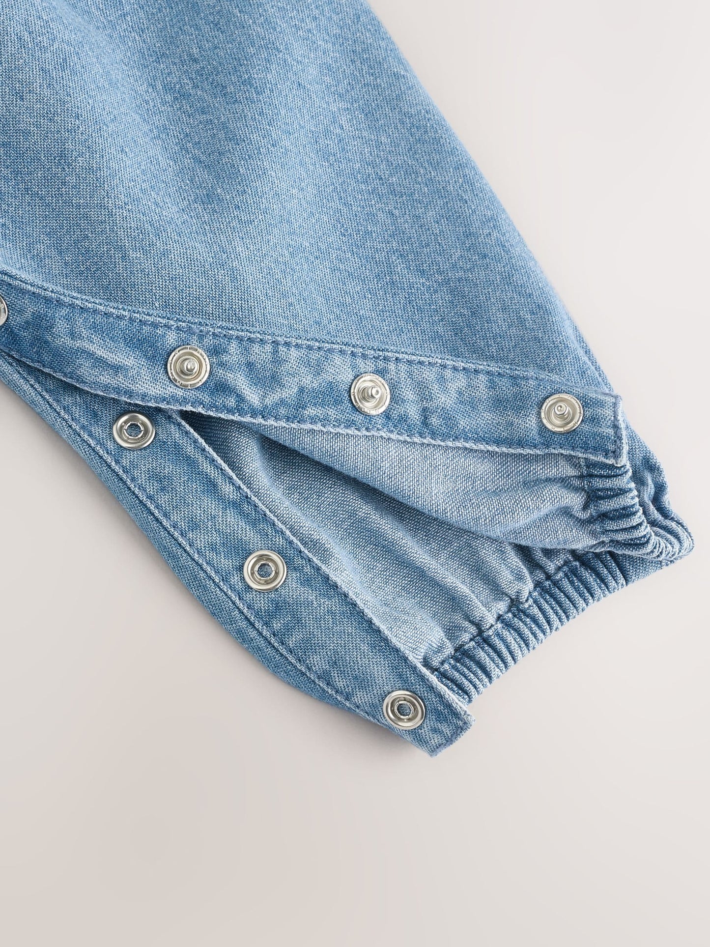 Blue Embroidered Denim Baby Long Sleeve Bodysuit & Dungaree Set (0mths-2yrs)