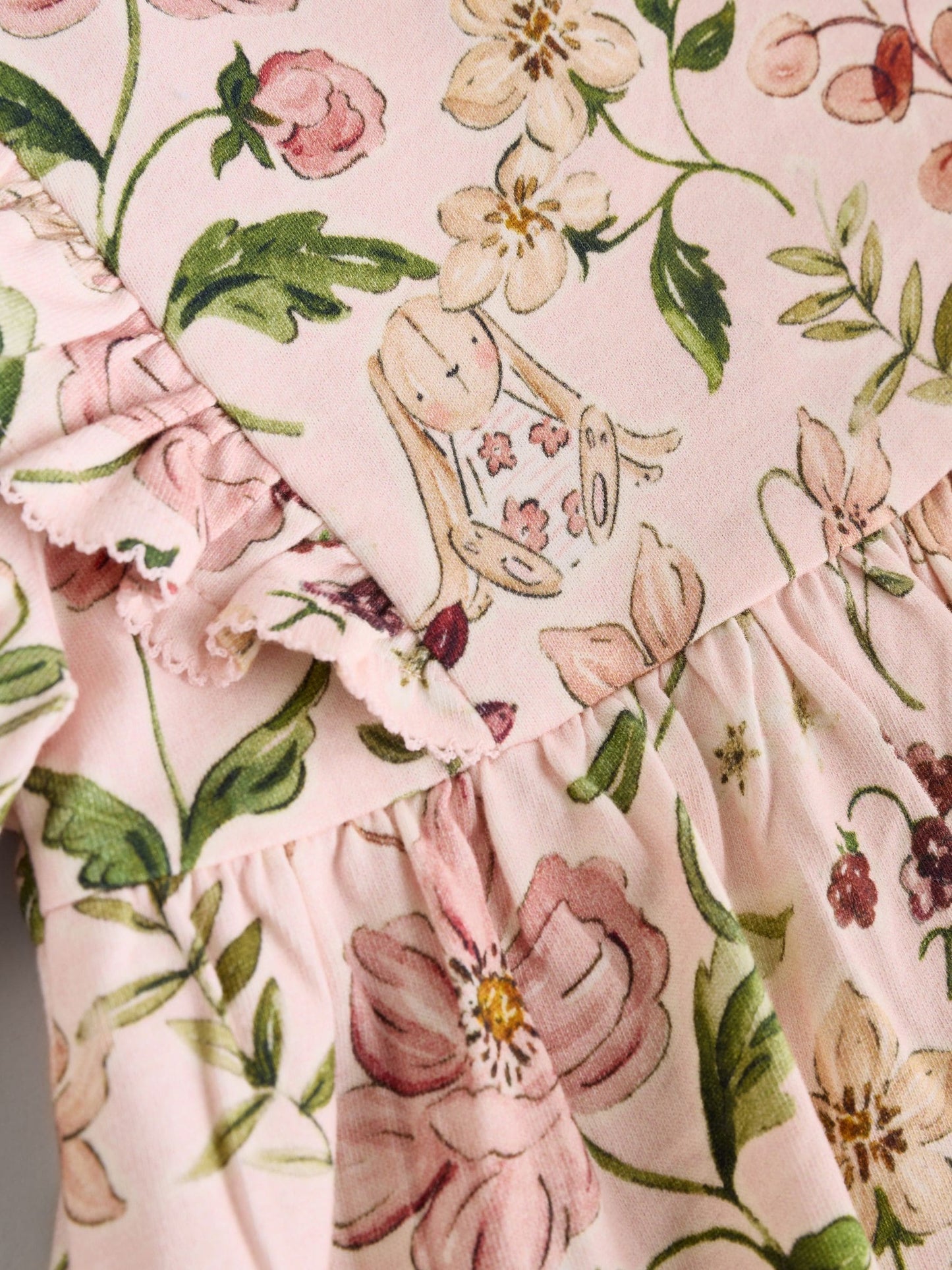 Pink Floral/ Cream Ditsy Baby Jersey Dresses 2 Pack (0mths-2yrs)