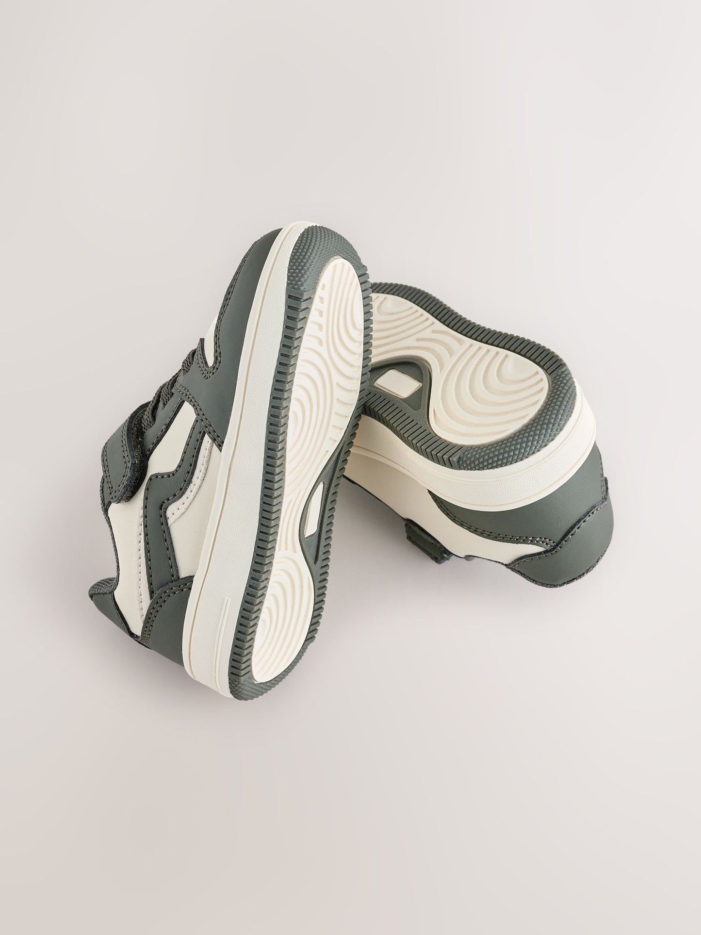 Khaki Green Touch Fastening Elastic Lace Trainers image 6