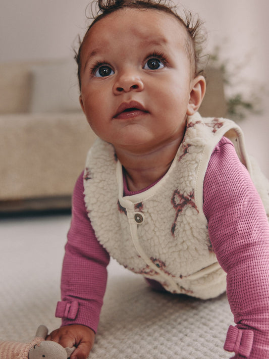 Burgundy Red Baby Long Sleeve Top and Leggings with Gilet Set 3 Piece (0mths-2yrs)