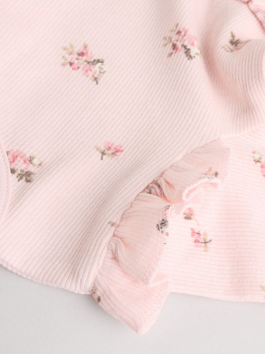 Pink Ditsy Baby Long Sleeve Frill Top And Leggings Set (0mths-2yrs) image 3