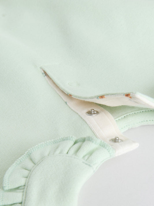 Sage Green/ Cream Ditsy Baby Frill Collar Sweater and Leggings 2 Piece Set (0mths-2yrs) image 3