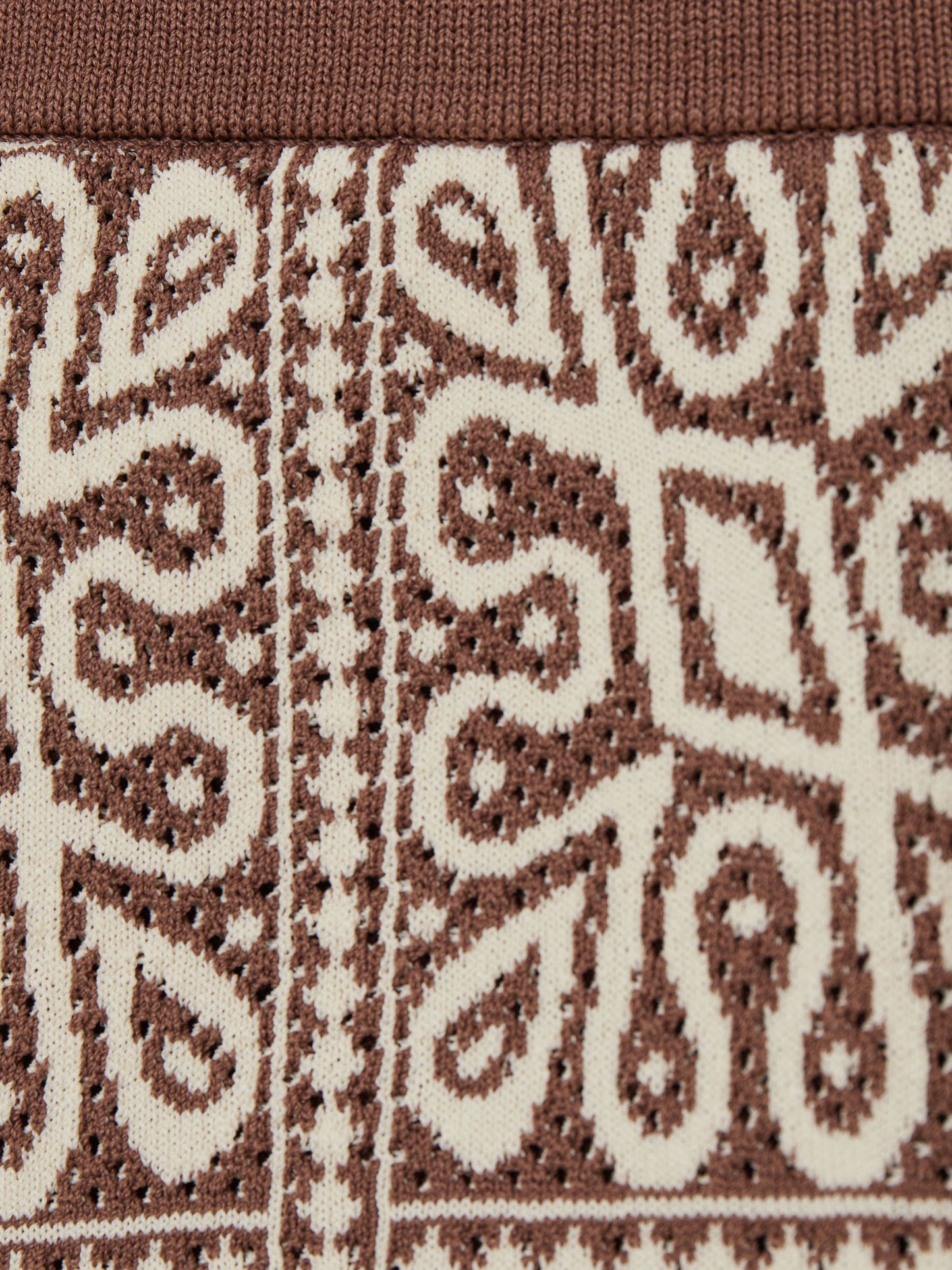 Dsiney Kidz - Reiss Brown/Off White Redhill 3-9 yrs Tile Pattern Knit Shorts image 4