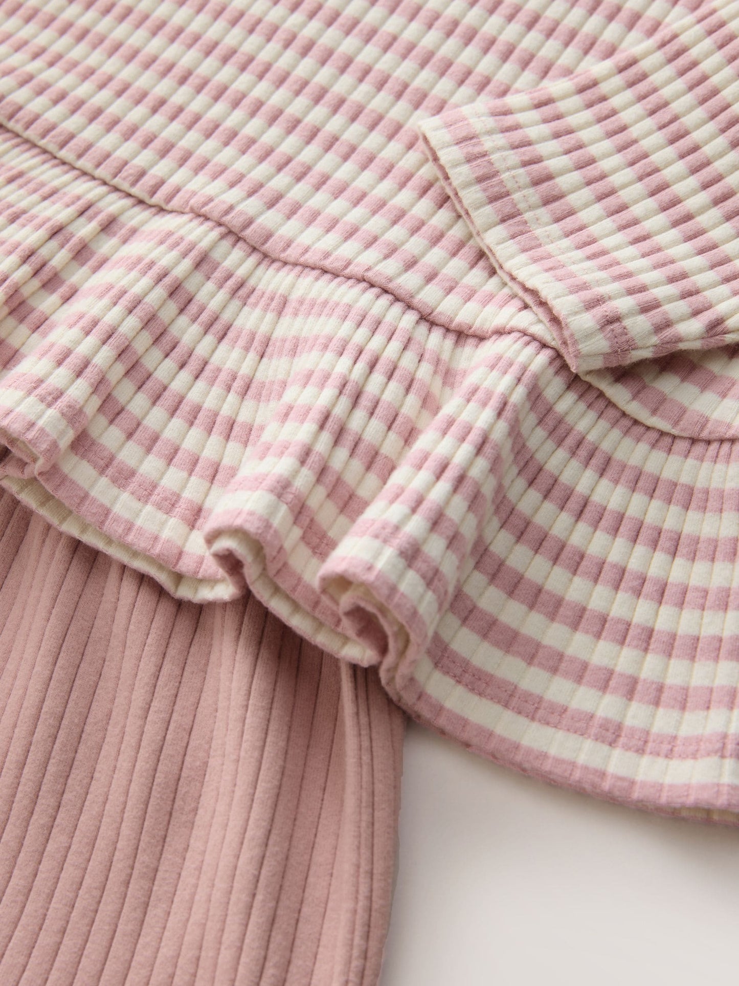 Pink Ribbed Long Sleeve Top and Wide Leg Trousers Set (3mths-7yrs) image 9