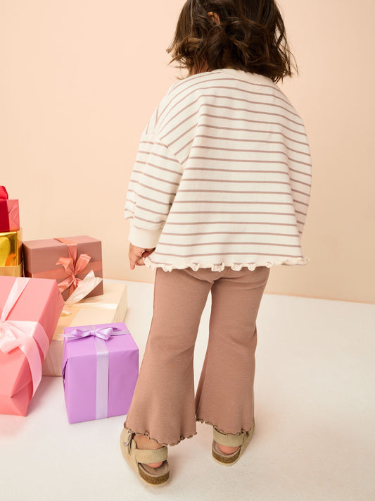 Neutral Reindeer Long Sleeve Top and Flare Set (3mths-7yrs)