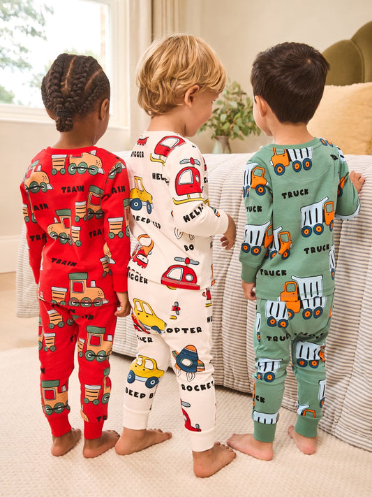 Multi Mini Snuggle Pyjamas 3 Pack (9mths-10yrs)