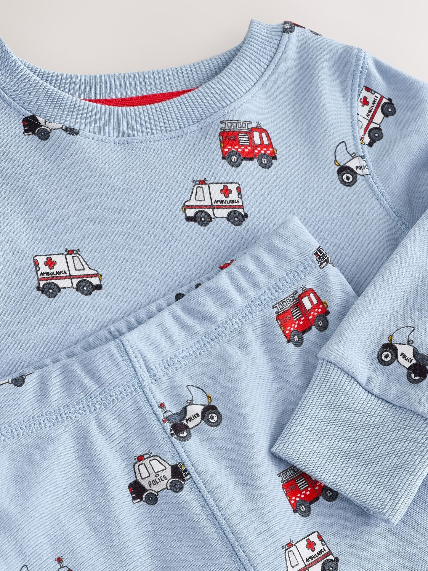 Dark Red/Blue Emergency Vehicle Mini Snuggle Pyjamas 3 Pack (9mths-10yrs) image 7
