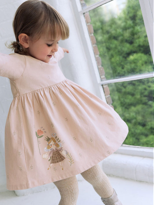 Pink Fairy Long Sleeve Embellished Dress (3mths-7yrs) image 2