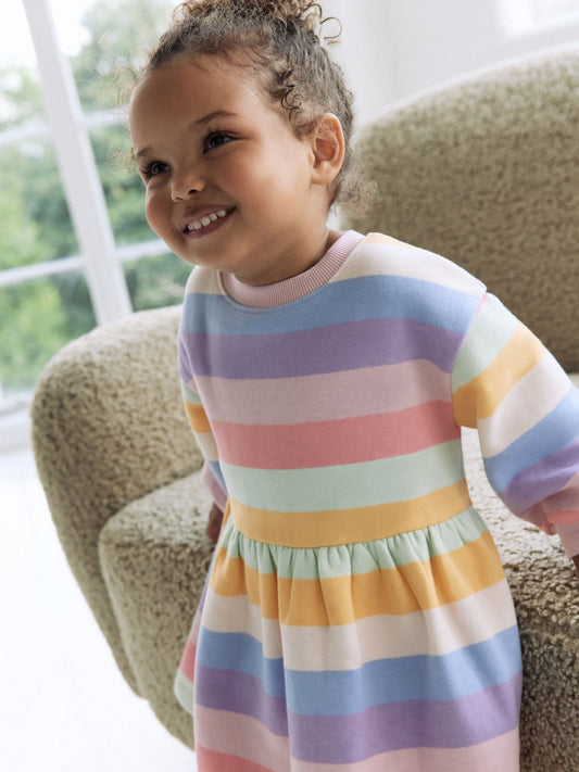 Rainbow Striped Sweat Dress (3mths-7yrs)