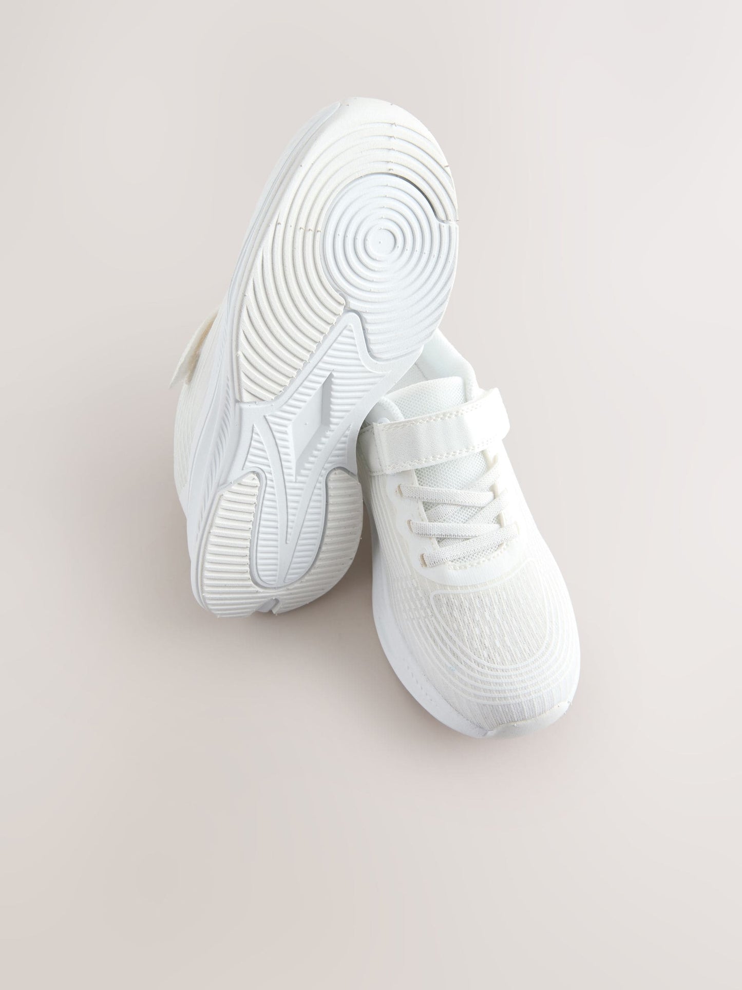 White Standard Fit (F) Elastic Lace-Up Trainers image 6