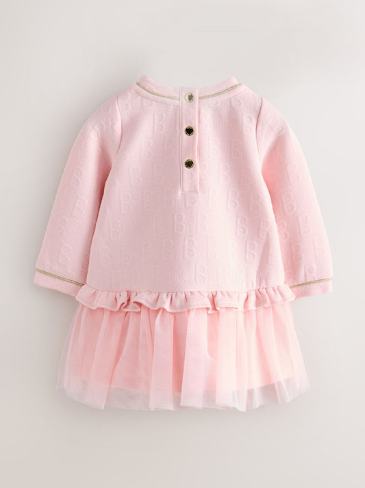 Baker by Ted Baker Jacquard Embossed Mesh Hem Dress