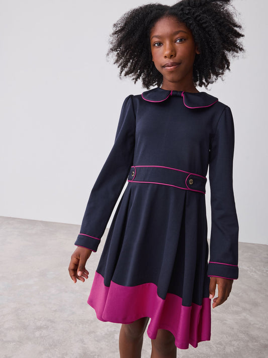 Dsiney Kidz - Baker by Ted Baker Bow Collar Pleated Ponte Dress image 2