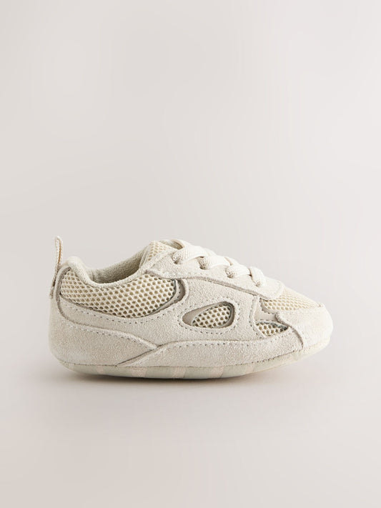 Neutral Baby Elastic Lace Slip-Ons Trainers (0-2mths) image 2