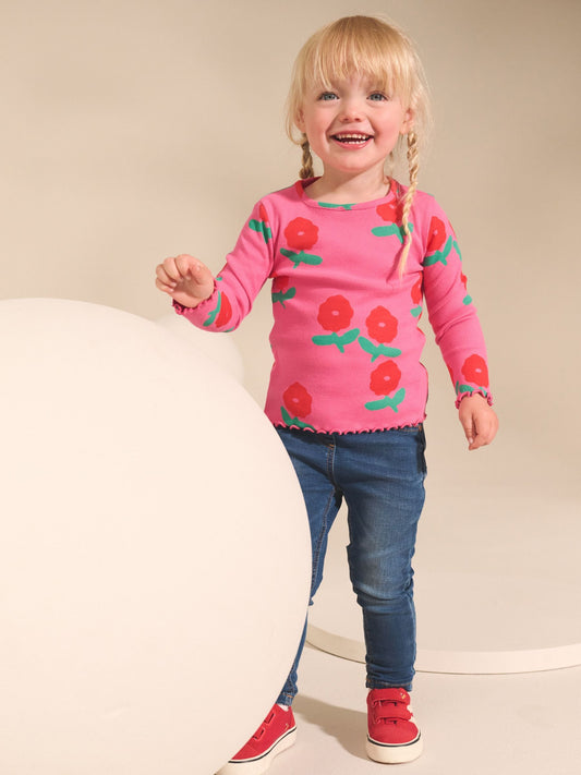 Dsiney Kidz - Rainbow Spot Long Sleeve Rib Tops 5 Pack (3mths-7yrs) image 2