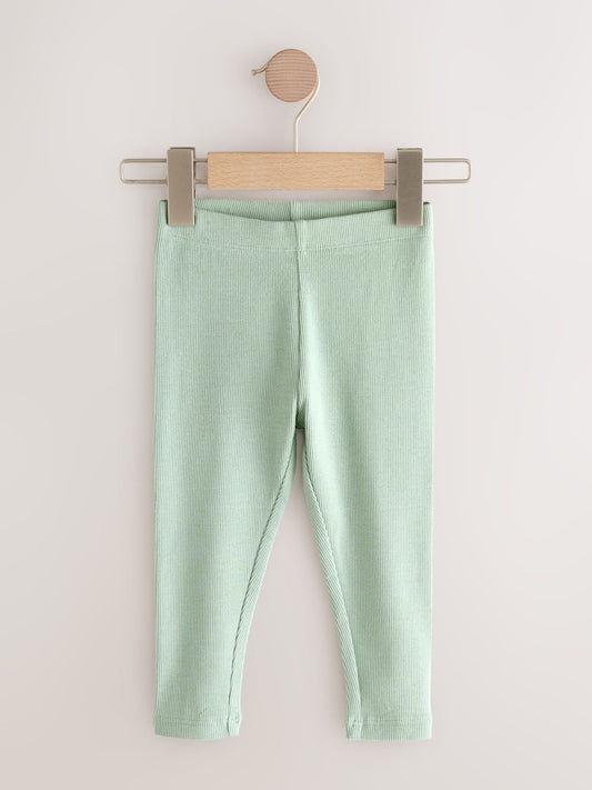 Floral Ribbed Leggings 5 Pack (3mths-7yrs) image 2