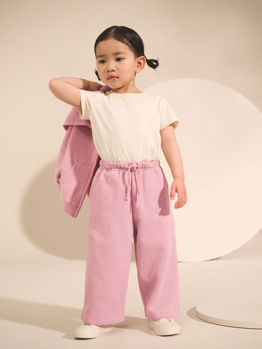 Rose Pink Wide Leg Sweat Joggers (3mths-7yrs) image 2