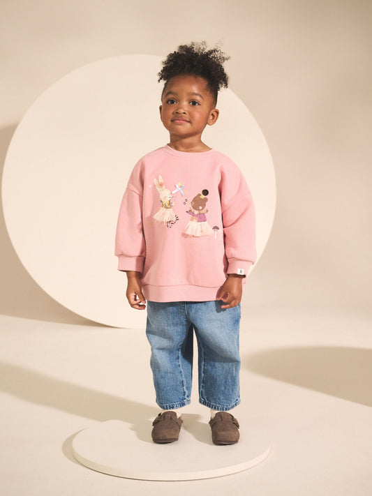 Dsiney Kidz - Pink Fairy Characters Crew Neck Sweatshirt (3mths-7yrs) image 2