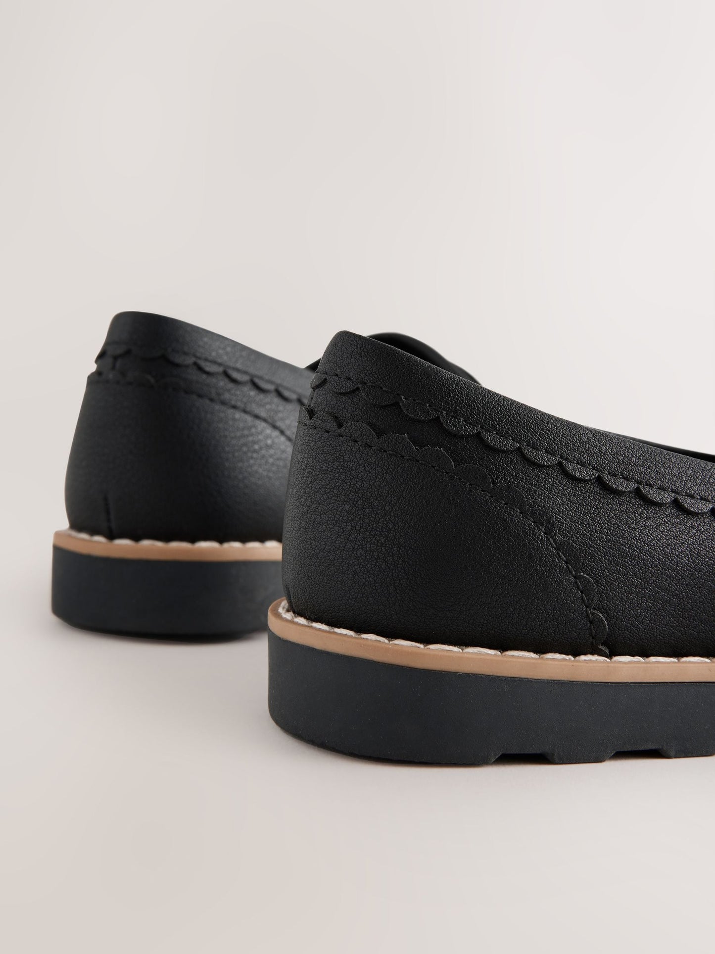 Black Wide Fit (G) School Loafers image 5