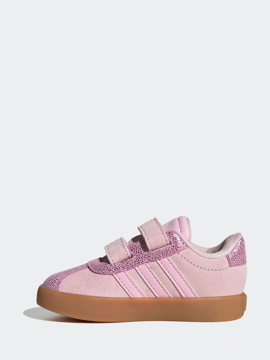 adidas Pink VL Court 3.0 Hook and Loop Kids Trainers image 2
