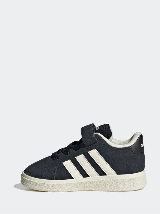 adidas Black Grand Court 2.0 Elastic Lace Infant Trainers image 2