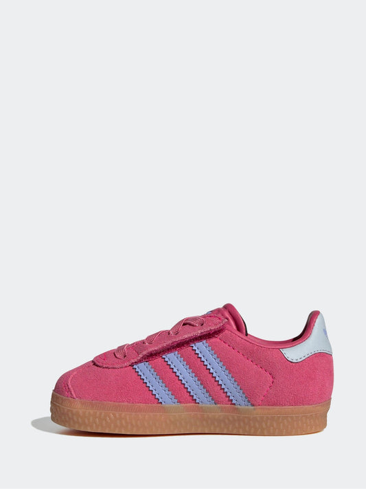 adidas Originals Dark Pink Gazelle Comfort Closure Elastic Laces Infant Trainers image 2