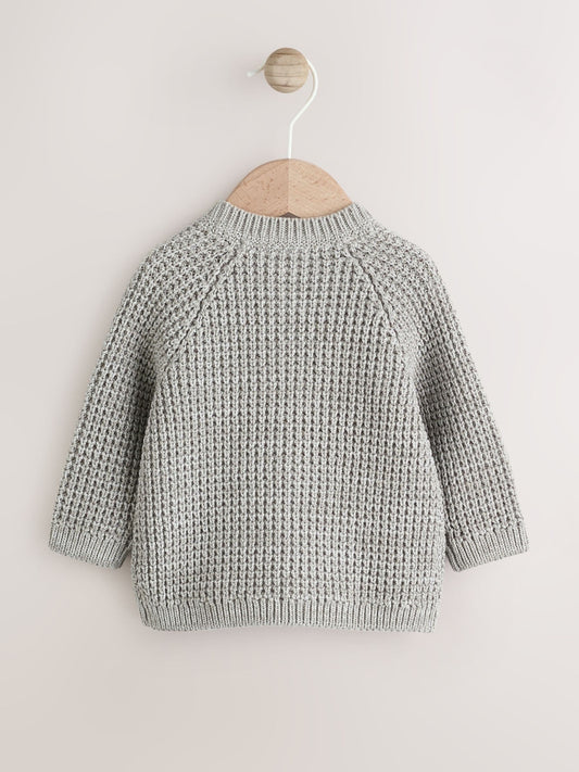 Dsiney Kidz - Grey Crochet Flowers Baby Knitted Cardigan (0mths-3yrs) image 2