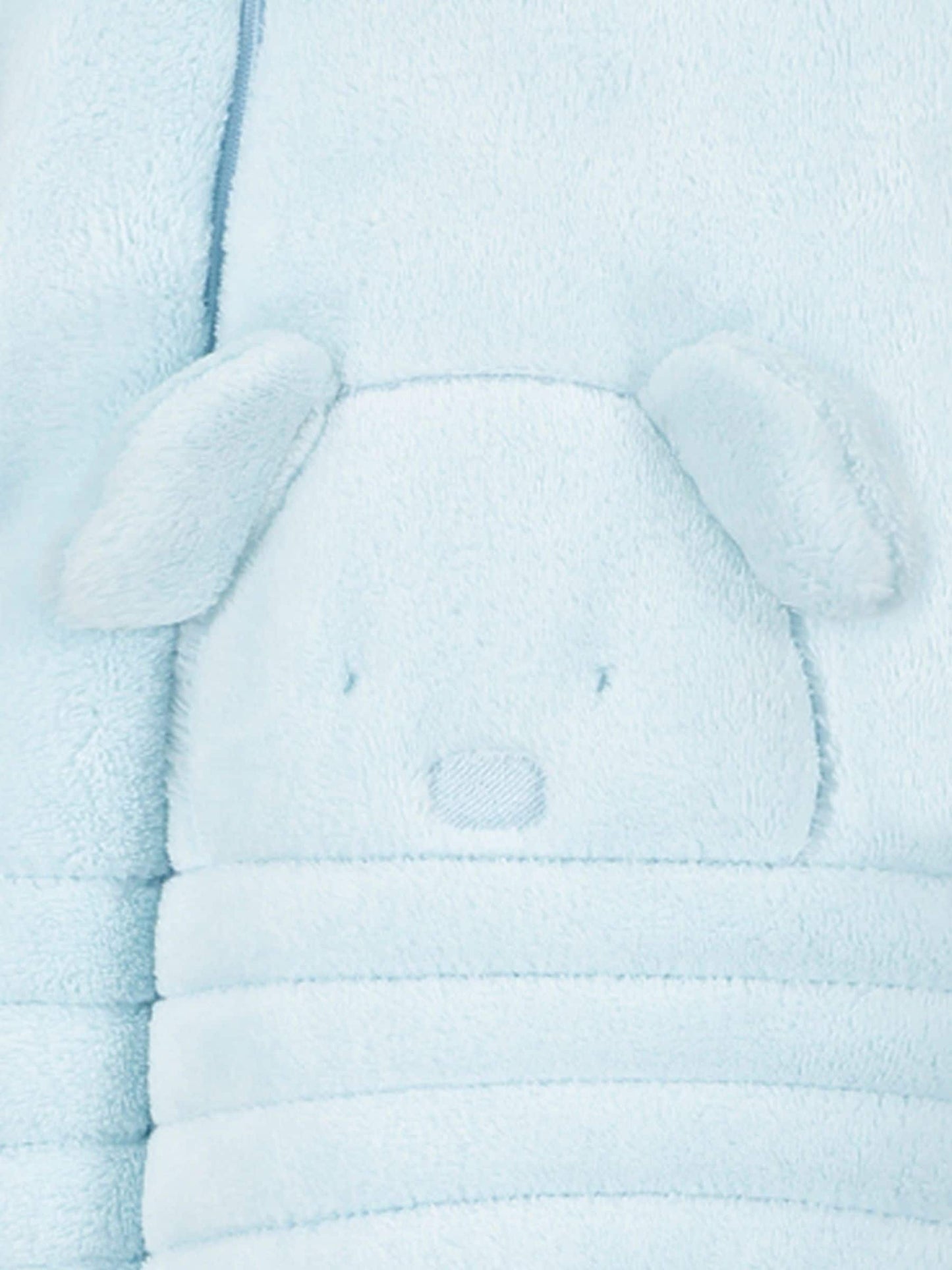 Emile Et Rose Blue Deep Pile Fleece Pramsuit With 3d Teddy image 5