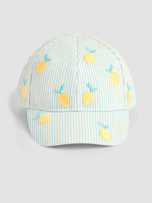 JoJo Maman Bébé Blue Embroidered Cap image 2