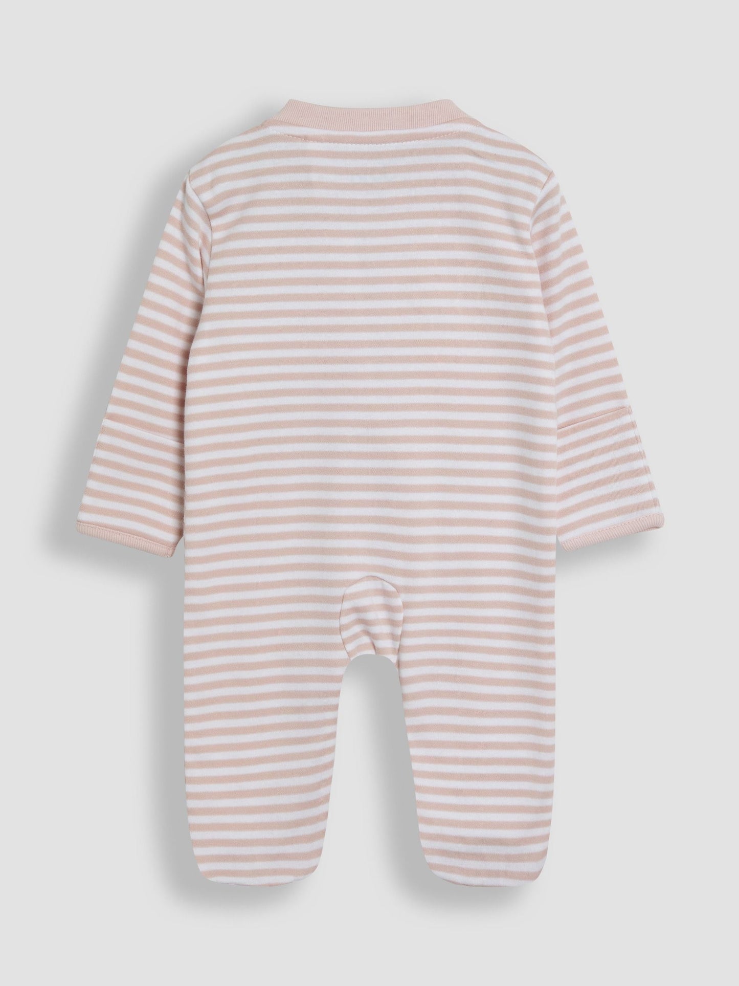 JoJo Maman Bébé Pink Bunny Cotton Embroidered Sleepsuit image 6