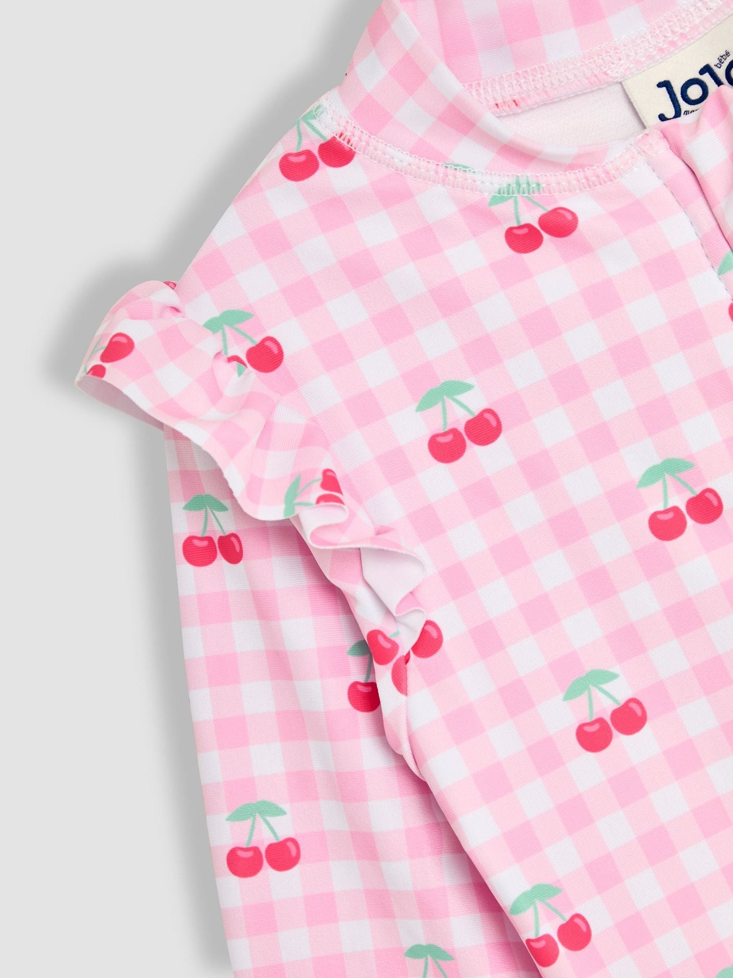 JoJo Maman Bébé Pink Cherry Gingham UV Sunsafe Suit image 3