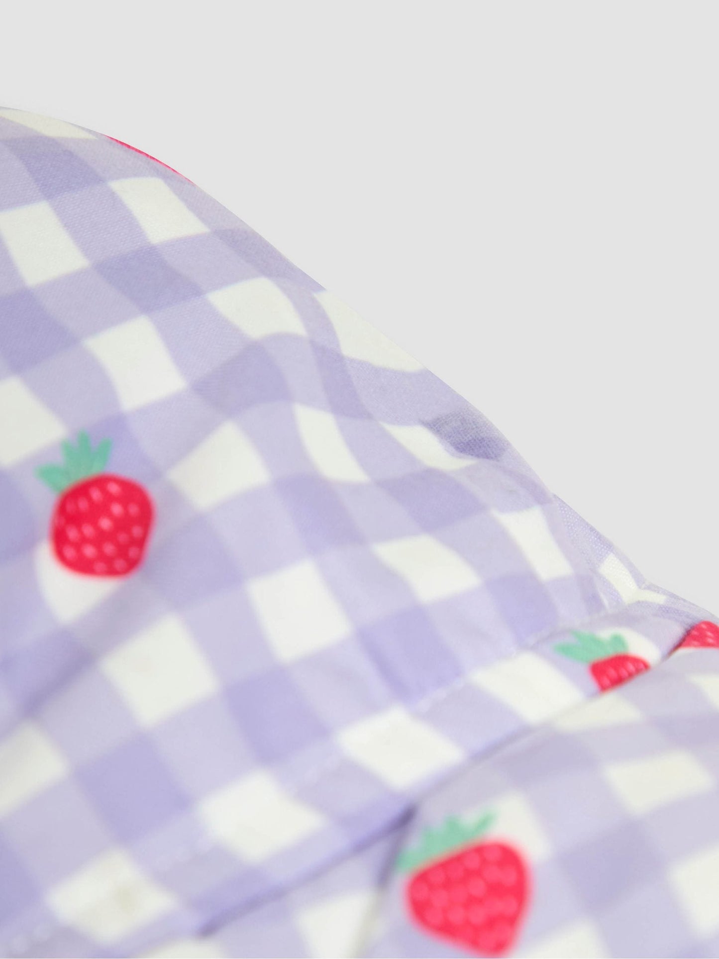JoJo Maman Bébé Gingham Strawberry Floppy Swim Hat image 3