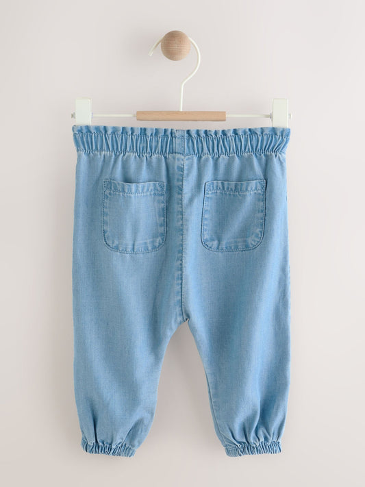 Blue Denim Tencel Baby Trousers (0mths-2yrs) image 2