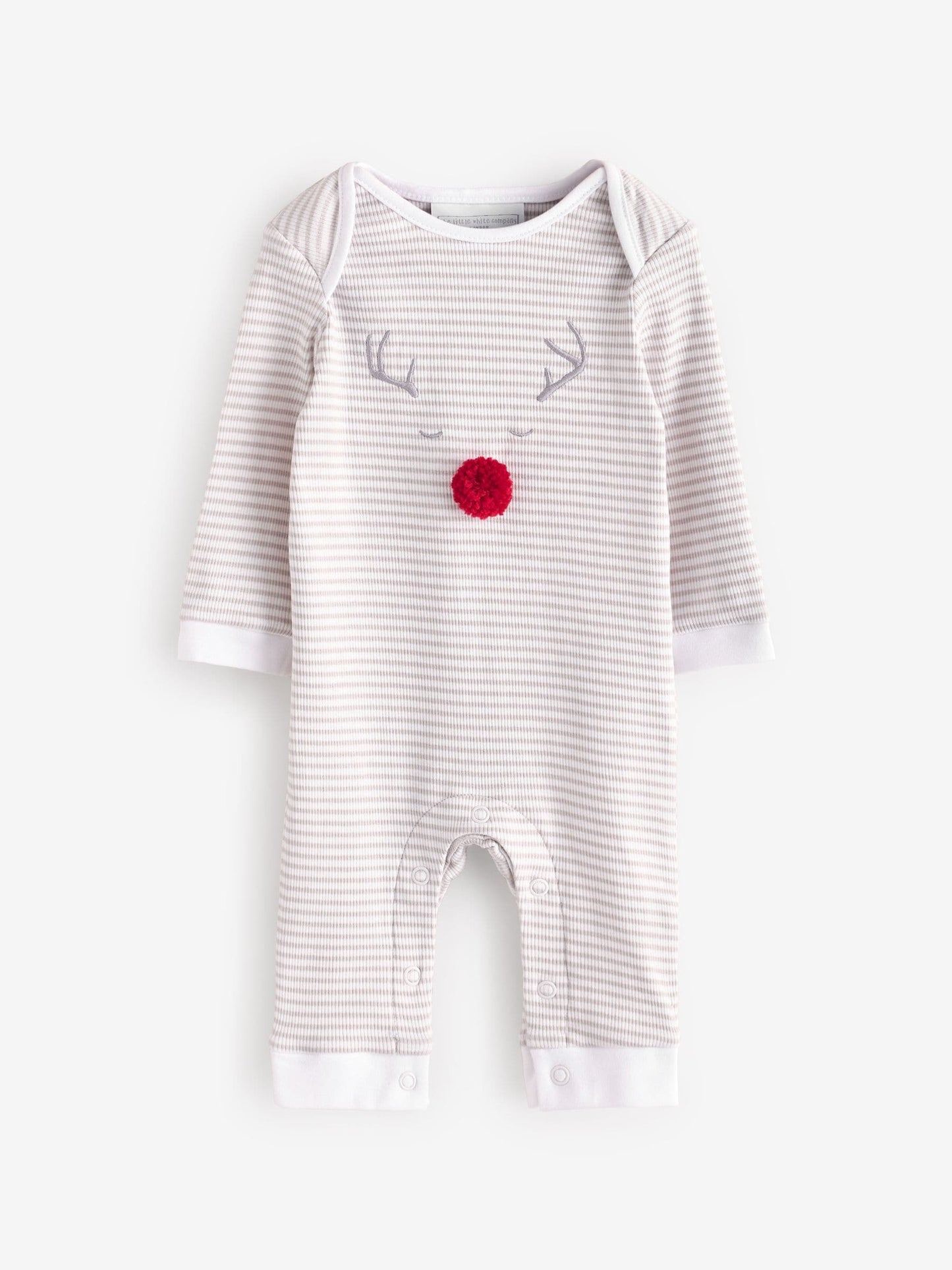 The White Company Grey Jingles Stripe Sleepsuit image 1