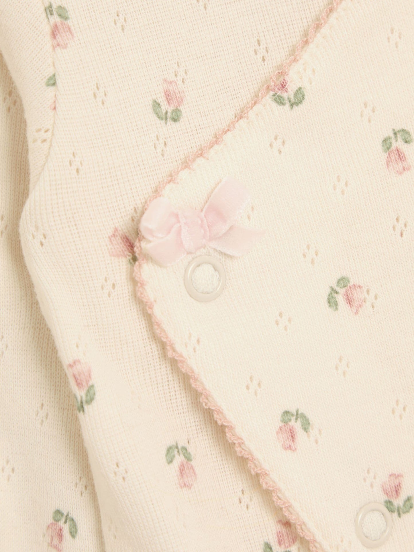 JoJo Maman Bébé Natural Cotton Footed Sleepsuit and Bib Set 2 Piece image 5