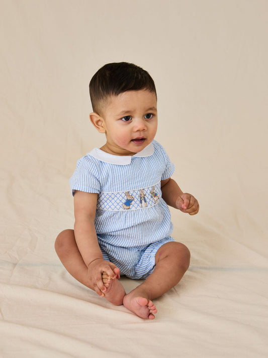 JoJo Maman Bébé Blue Peter Rabbit™ 3-Piece Flopsy Bunny Top, Short & Headband Set image 2
