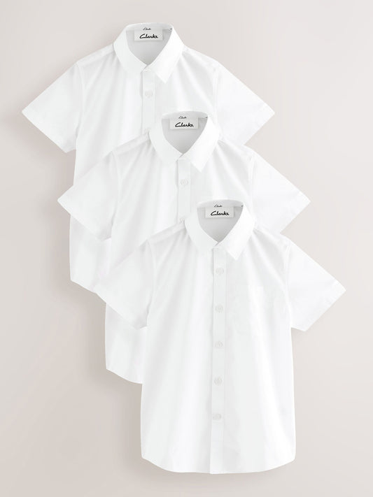 Disney Kidz - Clarks White Short Sleeve School Shirts 3 Pack image 1