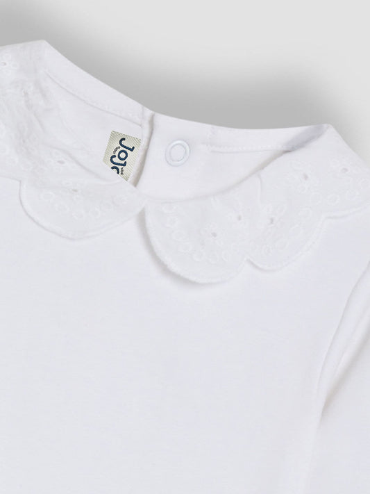 Dsiney Kidz - JoJo Maman Bébé White Broderie Collar Long Sleeve Body image 2