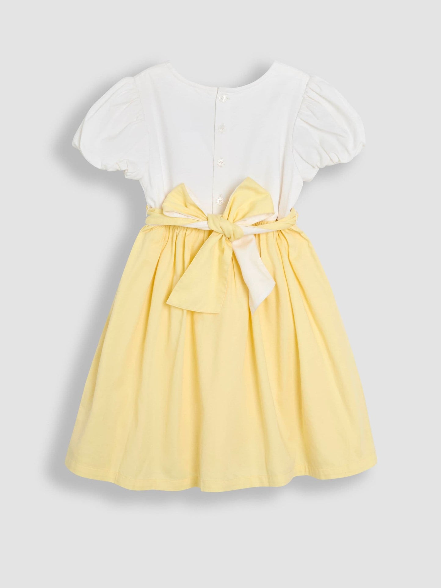 Dsiney Kidz - JoJo Maman Bébé Yellow Smocked Satin Party Dress image 3