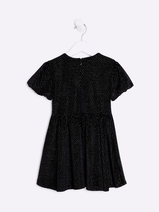 Dsiney Kidz - River Island Black Velvet Bow Cotton Dress image 2