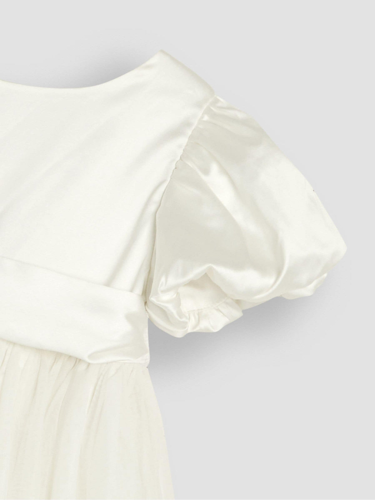 Dsiney Kidz - JoJo Maman Bébé Cream Balloon Sleeve Satin Sash Flower Girl Dress image 6