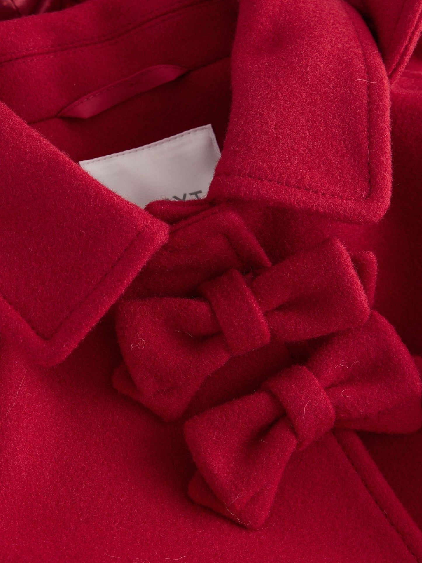 Red Bow Detail Hooded Coat with Wool (3mths-10yrs)