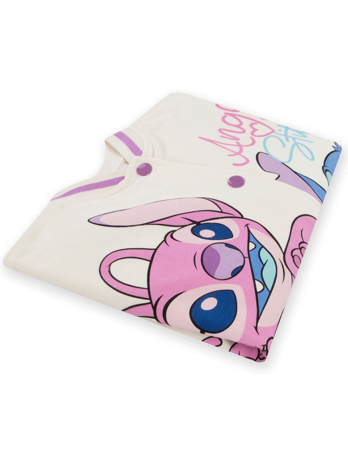 Dsiney Kidz - Character Pink 100% Cotton Disney Lilo And Stitch Varsity Jacket image 6